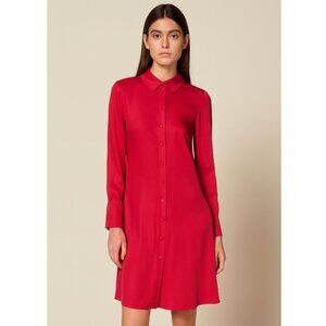 Valentino Vibrant pink button down silk dress‎